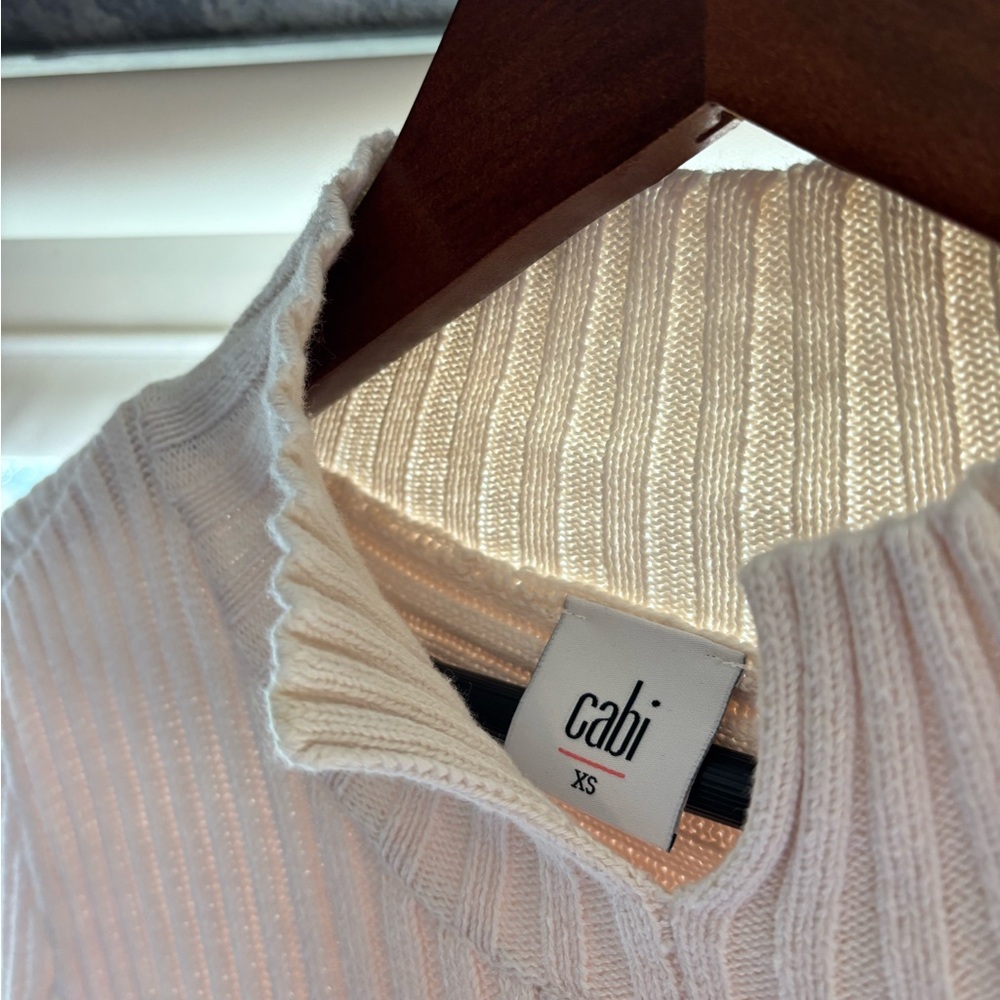CAbi Women's Cream Turtleneck Sweater
